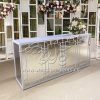 Counter Wine Bar Silver Mirror Rectangle Cabinet