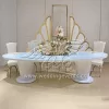 Oval Wedding Table Modern 2 Base White