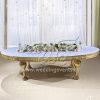 Oval Dining Tables White MDF Top With Mermaid Legs