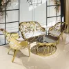 Wedding Sofa Sets Golden Metal Bride and Groom