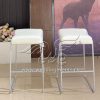 Bar Chair Design White Leather Seat Stool