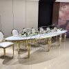 Tables for Events MDF Top Gold Legs Oval Design