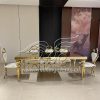 Modern Event Table Rectangle Gold Finish