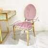 Dinner Chairs Pink Velvet Stackable Seat