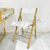 Party Folding Chair White Acrylic Cushion And Back