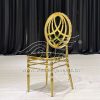 Party Chair Rentals Cross-Back Gold Metal Frame