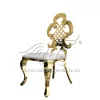 Chinese Knot Chair Gold Frame with Leather