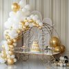 Cake Cart Golden Frame Display for Balloon Shower