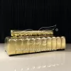 Luxury Wedding Sofa Gold Leather Loveseat