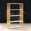 Metal Wine Display Racks In Golden Frame