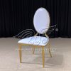 White Louis Chair Wedding Oval Backrest Leather Seat