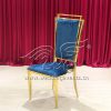 Royal Blue Velvet Accent Chair Stackable Seat Design