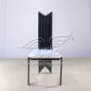 High Back Dining Chairs with Black Metal Frame