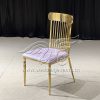 Pink Velvet Wedding Chair with Wire Backrest