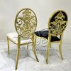 Stackable Banquet Chair Velvet Seat With Carved Pattern Back