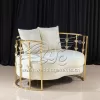 Wedding Sofa Design Stainless Steel Frame Leather Loveseat