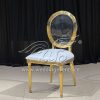 Acrylic Chair with Cushion Golden Stainless Steel Frame