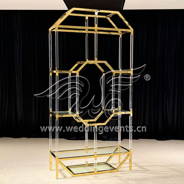 Golden Octagonal Wine Rack