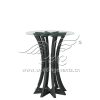 Black Drink Table with Tempered Glass Table Top