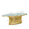 Dining Room Table Oval with Mirror Glass Tabletop