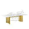 Modern MDF Wedding Table with Curved Shape Metal Bases