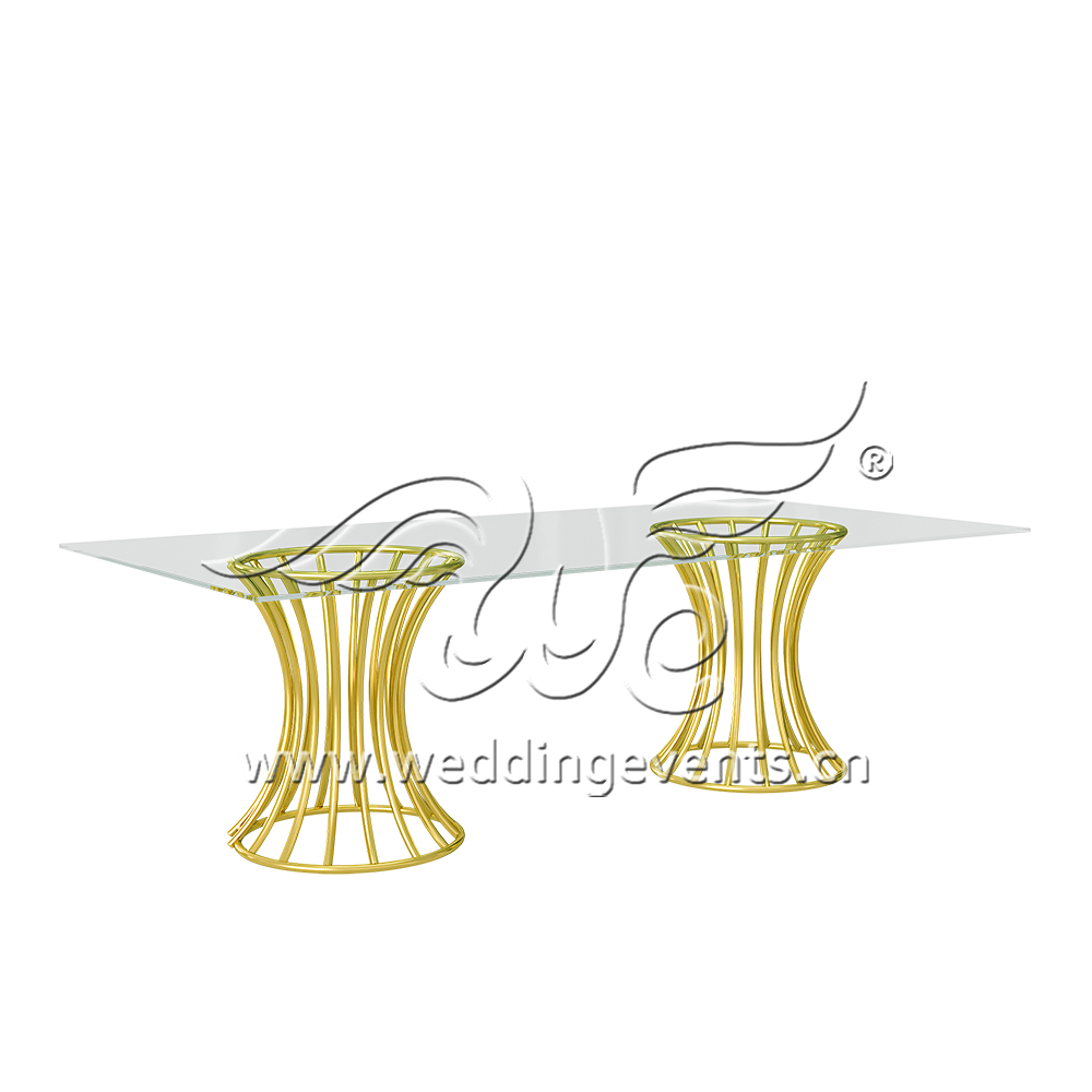 Gold Glass Dining Table