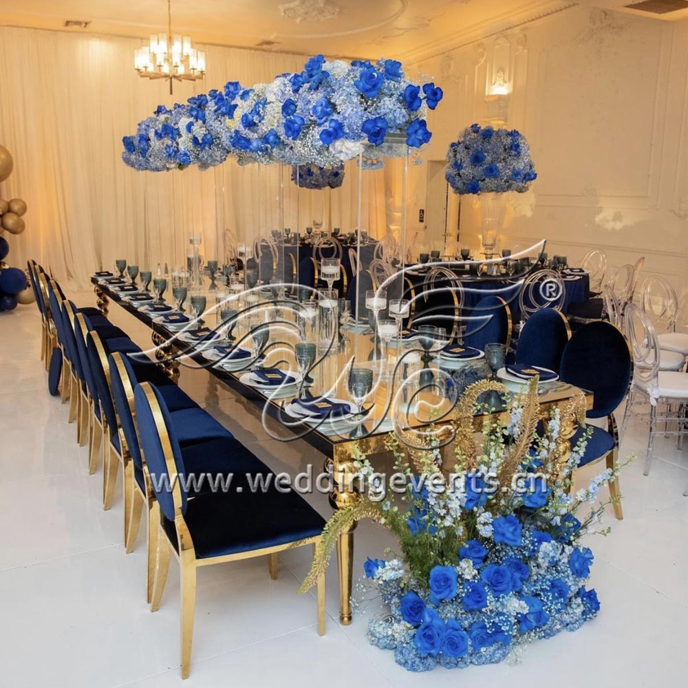 Luxury Elegant Blue and Gold Baptism Furniture