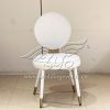 Elegant Velvet Wedding Chair Iron Legs with Gold Caps