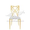 Gold Dining Chair with Cat Ears Shape Metal Backrest