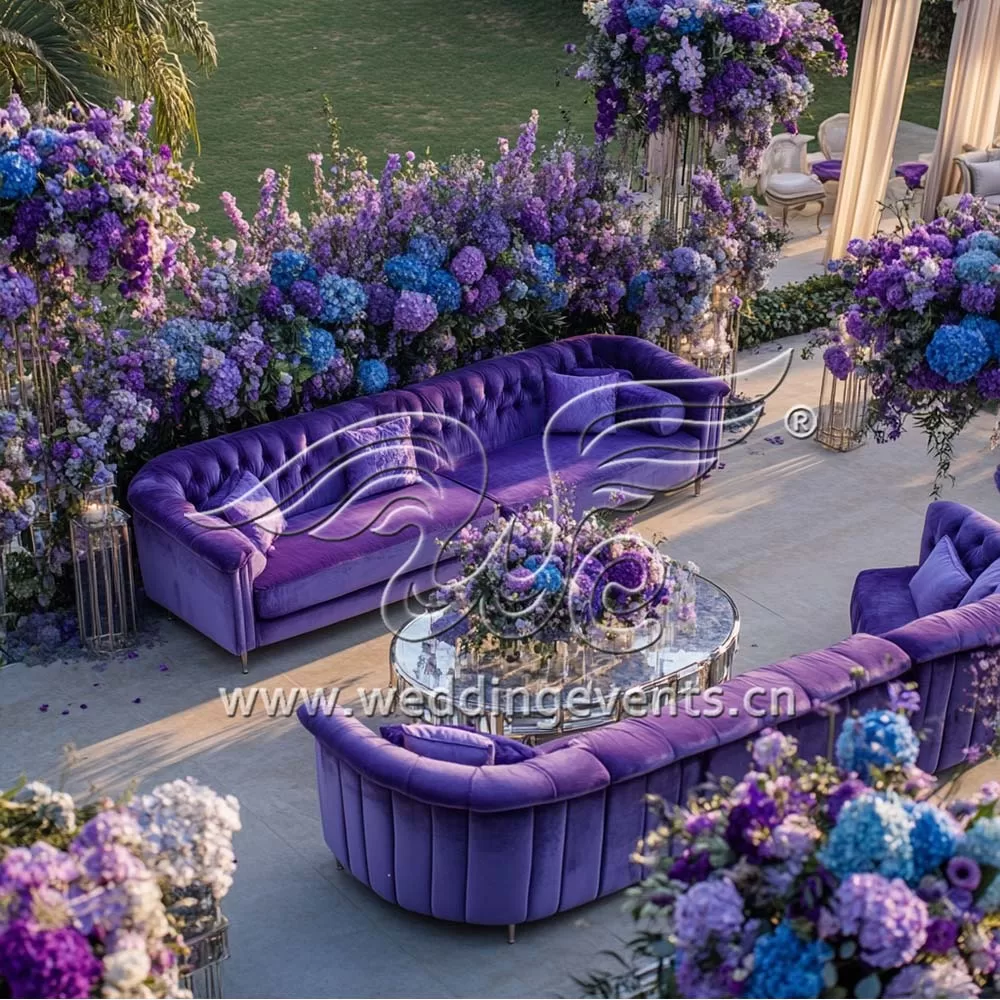 Purple Velvet Sofa