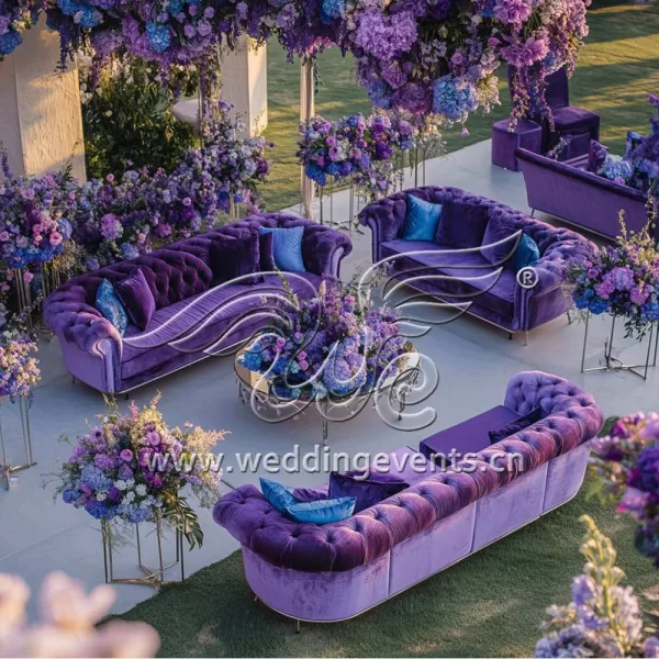 Purple Velvet Sofa