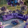 Purple Velvet Sofa Outdoor Wedding Lounge Couches Set